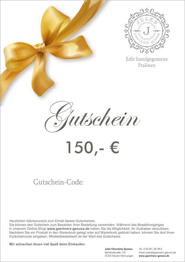 Gutschein über 150,- €