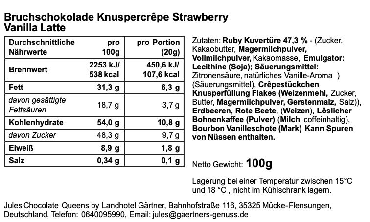 Knuspercrêpe Strawberry Vanilla Latte